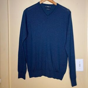 Men's Blue V-Neck Sweater